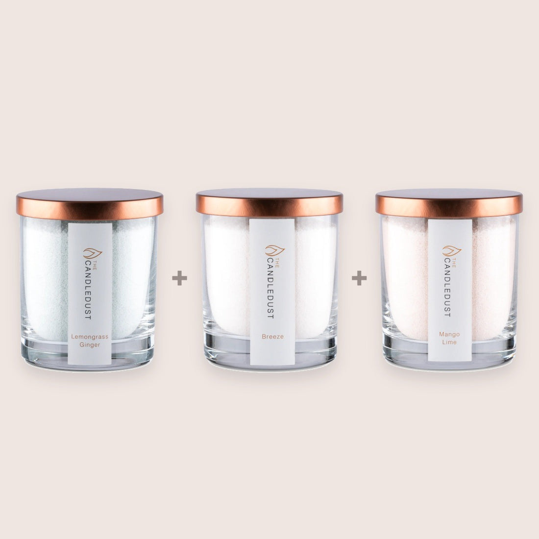 Candledust Fresh Discovery Trio, Lemongrass Ginger, Breeze &amp; Mango Lime, 3 × 160g Candles
